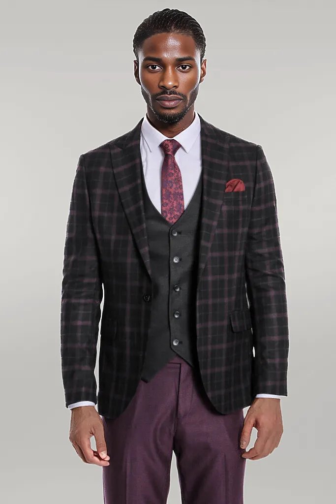 Traje gris con negro hombre sale