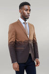 Slim Fit Cotton Brown Blazer - Wessi