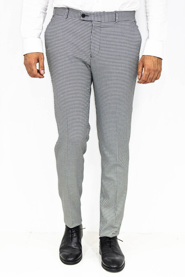 Wide Check Trousers - Sand Beige/Brown Check | Filippa K