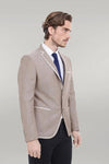 Two Buttons Brown Linen Jacket  - Wessi