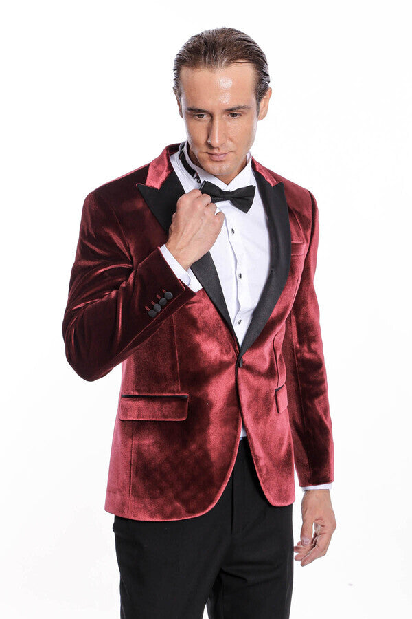 Red velvet prom on sale jacket