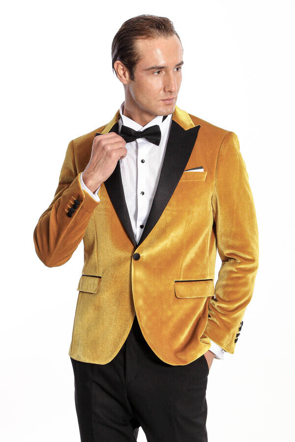 Yellow velvet clearance tuxedo