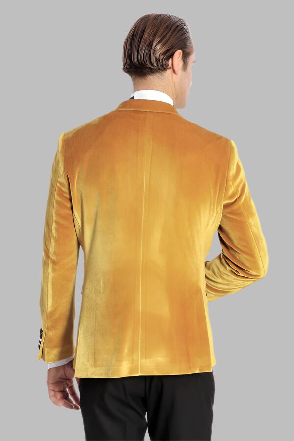 Mens yellow hot sale velvet blazer